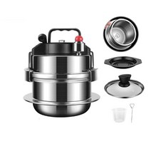 가마솥 밥 밥솥 세트 304 스테인레스 스틸 휴대용 마이크로 압력 밥솥 야외 캠핑 쿠커 가정용 5 분 빠른 요리 냄비 16L, 6.16L steel Kits 타입