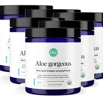 오라 Aloe Gorgeous 비건 콜라겐 부스팅 파우더 식물성 프로틴 비타민C 알로에베라 바닐라맛 240g ORA, 6개
