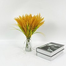 가게오픈화분 꽃잔디씨앗 여름꽃모종 국화모종 밀 꽃 시뮬레이션 공장 밀 귀 결혼식 가을, 2개, 금색
