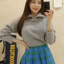 하이넥 반집업 아노락 맨투맨 겨울가을 여성 골프니트