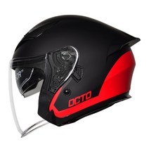 옥토 OCTO BOOST RED 부스트 오픈페이스 이너바이져 내장 세나 경량 헬멧 내피분리 배달대행, 2XL