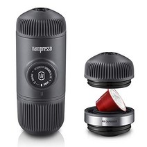 WACACO Nanopresso 휴대용 에스프레소 머신 NS 어댑터 포함 NS 캡슐 및 분쇄 커피와 호환 가능 수동 여행용 커피 메이커 세트 캠핑에 적합 -20380