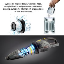 파워딜 가정용 무선 전기 청소기 자동차 사이클론 먼지 분리기 휴대용 집진기 미니 4 개의 부착용, 한개옵션0