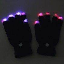 LED 블랙 퍼포먼스 장갑 (레인보우), 단품