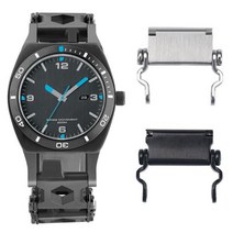 레더맨 트레드 어댑터용 시계 링크 버클 G-SHOCK 호환 SUNNTO 용 조절식 사이즈 듀얼, 01 Black-25mm, 01 16mm