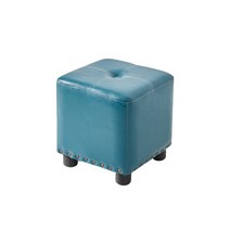 앤썸 라벤더 라솔 고급 인테리어 사각 쿠션 화장대 가죽 스툴 AS-06, 피콕그린