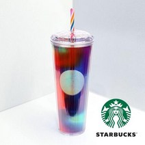 2021 북미 스타벅스 홀로그래픽 미러볼 레인보우 벤티 콜드컵 710ml, 프리미엄 선물 박스 포장, 상세페이지 참조2