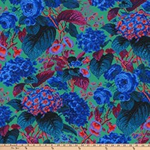 FreeSpirit Rose 및 Hydrangea Blue를 위한 Kaffe Fassett Collective 마당의 퀼팅 패브릭, 단일옵션
