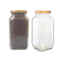 [유리병] 사각수제청850 1개 850ml, 빨간마개