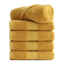 타월톡톡 호텔수건 코마사 30수 180g 고급 수건, 머스타드, 5장