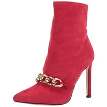 나인웨스트 여성용 Timbaa2 앵클 부츠 레드 스웨이드 6.5