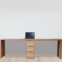 거실공부책상 엘레모 2400 50T 원룸책상, 화이트