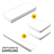 20평 LED 슬림 시스템 방등 거실등 주방등 세트, WH 거실50W(1EA)/방(2EA)/주방(1EA)