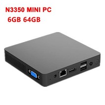 미니피씨 스틱pc 미니pc 팬리스 미니 PC 인텔 셀러론 N3350 윈도우즈 10 6GB RAM ROM 128GB SSD 1000M LAN, 03 6G 64G add 128GB SSD_04 EU, 03 6G 64G add 128GB SSD_04 EU
