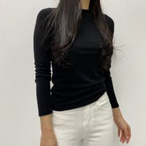 슬림핏 쫀쫀 골지 라운드 티셔츠