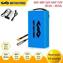 전동킥보드배터리 48V 60V 72V 40Ah Ebike 배터리 팩 52V 36V 20AH 전기 자전거 Escooter 8650 350W 500W 750W 000W 1 800W 2, 호주, 36V20AH 20A 0-500W, 1개