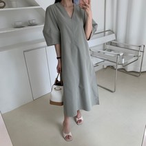 돌체비타샵 타임 민트 스티치 롱 원피스