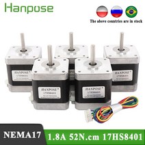 5pcs nema17 스테퍼 모터 4-리드 48mm 78oz-in 1.8a 42bygh 17hs8401 모터 미니 cnc 3d printe, 협력사, 17HS8401x 5개