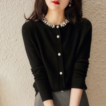 플로레센스 [플로레센스]펄넥크리스진주가디건