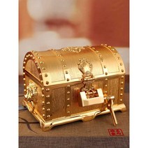 해적 보물상자 보석함 유럽풍 케이스 영화소품 장식, 골동품 (자물쇠 있음)