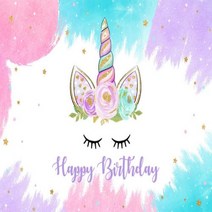 셀프 사진 촬영 포토 호환 유니콘 배경 소녀 생일 파티 장식 무지개 꽃 공주 베이비 샤워 배너, Vinyl-150x100cm+4