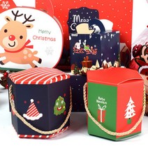 나성유통 선물 상자 크리스마스 육각 포장 성탄절 쿠키, 1세트(12개입)