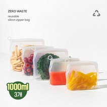 생활백서 제로웨이스트 실리콘 지퍼백 1000ml 3개/스탠딩 지퍼팩, 단품, 3개