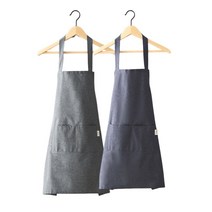 빅비쥬 심플 핸드 타월 방수 앞치마 2개, 그레이+네이비