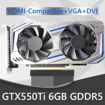 GTX550Ti 1GB 2GB 4GB 6GB 8GB 컴퓨터 그래픽 카드 192bit GDDR5 듀얼 냉각 팬이 장착 된 NVIDIA PCI-Express 2.0 게임용 비디오, 04 6GB GDDR5 Silver