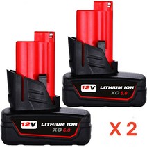 밀워키 호환 배터리 12v 3ah 6ah 밀워키 호환 밧데리, 12V 6AH-2개(개당-1000원)