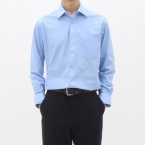 더셔츠스튜디오 블루 레귤러 레이온혼방 솔리드 셔츠
