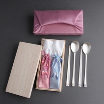 원 칠보 특 은수저 99% 2벌 부부 커플 혼수 예단 신혼 명품 은수저세트 은혼식 부모님 생신 선물, 홍색보자기인쇄