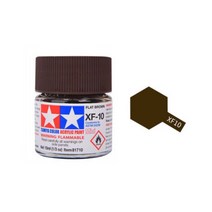 프라모델공구기타 10ml 타미야 물 기반 평면 아크릴 페인트 XF1-XF24 DIY 군사 탱크 선박 비행기 군인 모델, 10 XF10 Flat Brown