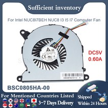 New CPU Cooling Fan For Intel NUC8I7BEH NUC8 I3 I5 I7 Computer BSC0805HA-00 DC05V 0.60A 1Z24L9R 4PIN, 단일옵션
