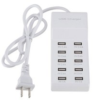 10 포트 USB 충전기 전화 태블릿 USB 장치 여행 데스크탑 충전기 허브 전원 공급 장치 미국 플러그 EU 플러그, 유형1