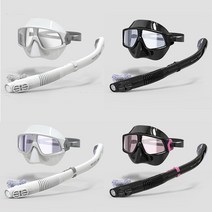 크크섬 워터타임 전문가용 스노쿨링 마스크 세트 3배수 퍼지시스템, [800020400] 고급형 올화이트