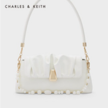 CHARLES & KEITH CK2-20671244 Beads Pleated Design Underarm Bag
