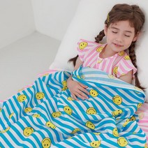 미니케이 풍기 인견 블랭킷 ST스마일 유아동 안심 아기 이불, ST스마일블루