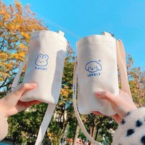 패브릭컵홀더 텀블러주머니 테이크아웃컵홀더 텀블러손잡이 물병가방 휴대용컵홀더 미니에코백 커피홀더 텀블러가방 커피캐리어 컵슬리브 캔버스 드링크백 컵받침 종이컵홀더 에코컵홀더, 쿠팡 2에코드링크백-토끼