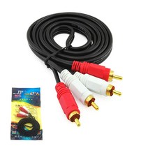 2RCA 남성에서 2 RCA 남성 커넥터 음악 스테레오 어댑터 케이블 오디오 보조 라인, 3m