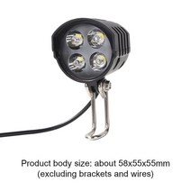 자전거 라이트 전조등 후미등 36v 48v 60v 전자 경적 빛 전기 4 led 헤드 12w 방수 2 1 경적 및 전등 스위치 손전등, 4 주도