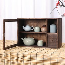 미니 엔틱 클래식 옛날 찬장 그릇장 그릇장식장 주방 컵 수납 그릇 보관 찻장, B(50x34)