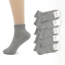 여성패션양말 인따르시아 단목양말 그레이 5켤레묶음
