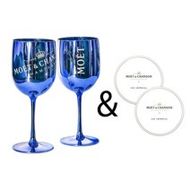 Moet Chandon 모엣샹동 블루 임페리얼 아크릴 샴페인 유리 컵 종이컵받침 세트