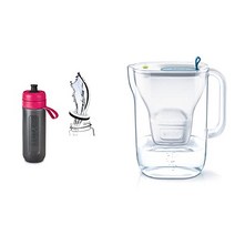 [세트 구입] 브리타 정수기 포트 여과수 용량:1.26L(전용량:2.4L) 스타일 블루 맥스트라 플러스 카트리지 1개 첨부 [일본 정규품] 첨부 액티브 핑크 [일본 정규품]