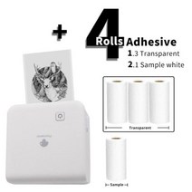 열 라벨 프린터 Phomemo M02 프로 300 인치 당 점 흑백 스티커 메이커 티켓 인쇄, 1White-3 Colorful