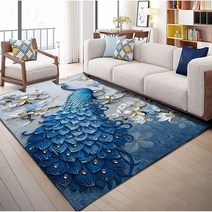 미드센츄리러그 포인트 북유럽 스타일 러그 카페트 절묘한 아이스 블루 공작 카나리아 바닥