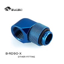 Bykski PC 물 냉각 피팅 90 도 튜브 커넥터 G1/4 남성-여성 쿨러 가제트 B-RD90-X, 02 Blue