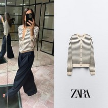 ZARA 자라 스트라이프 파인 니트 가디건 3433/005