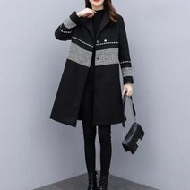 kirahosi A2W9HA8H 여성 모직코트 미디 캐주얼 데일리 루즈핏 가을겨울